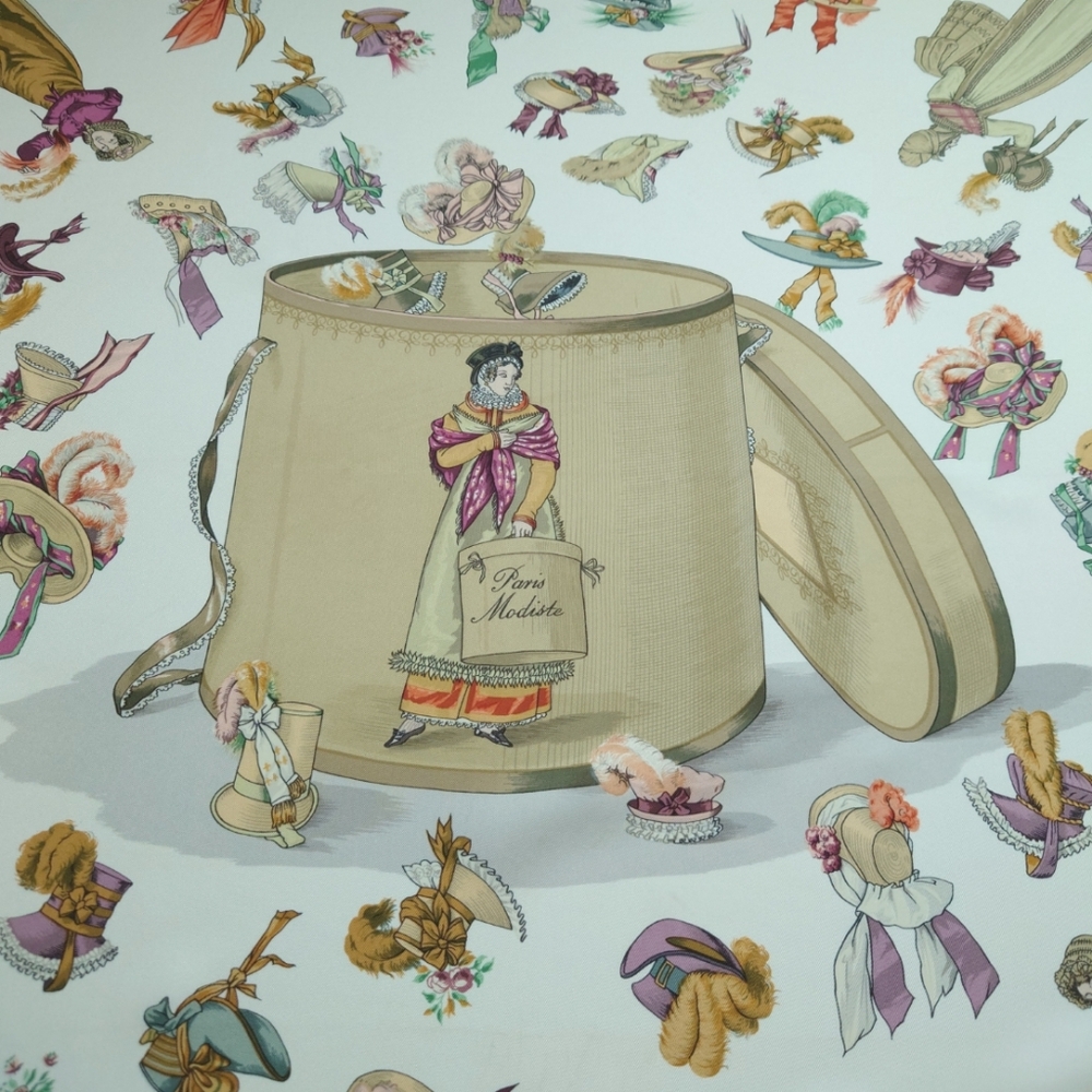 HERMES Paris Modiste Silk Scarf 90 New Authentic - Picture 2 of 7